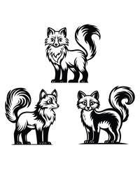Obraz premium Fox silhouette vector illustrations