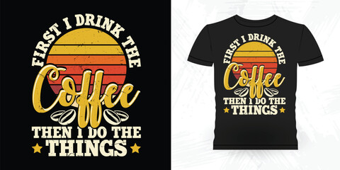 Funny Coffee Artists Retro Vintage Coffee Barista T-shirt Design