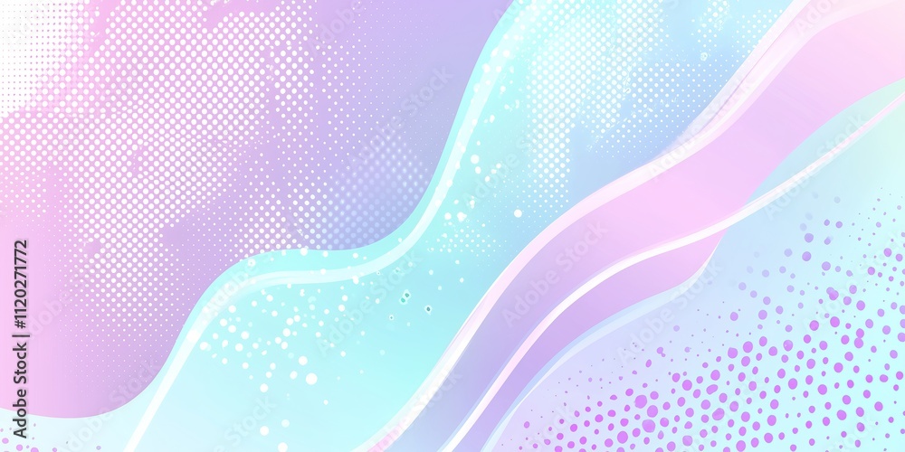 Poster colorful abstract background with flowing waves and dotted patterns in pastel shades