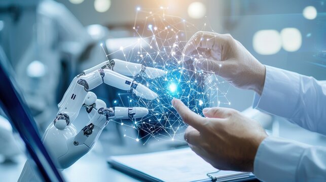 Business executive discusses ai-driven decision-making impact on growth in strategic meeting environment