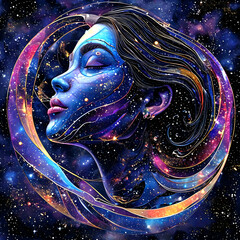 Psychedelische Abstraktion Eine unsichtbare Verbindung zum Universum 1х1. Hintergrund für das Design 3.
