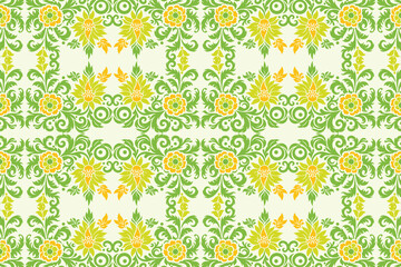 Elegant Seamless Floral Pattern with Botanical Motifs for Fashion, Textile, and Creative Projects Featuring Decorative Flower Prints and Modern Ornamental Designs