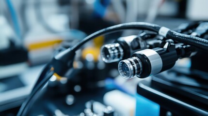 Close-up of High-Tech Camera System in Laboratory Setting