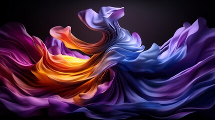 Abstract Swirling Silk: A Symphony of Hues