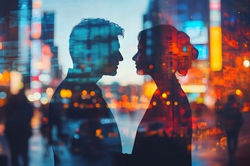 AI Networking Futuristic Human Connection at Night