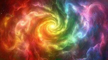 Cosmic Rainbow Swirl: A Celestial Vortex of Color and Light