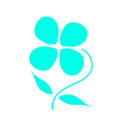 Stylish Flower with Four petals clover illustration graphic art