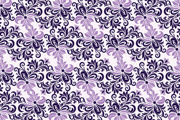 Seamless Floral Pattern with Botanical Motifs and Elegant Decorative Elements for Fashion and Textile Designs, Featuring Ornamental Flower Prints for Creative Projects