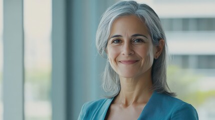 Confident Businesswoman in Modern Office Setting