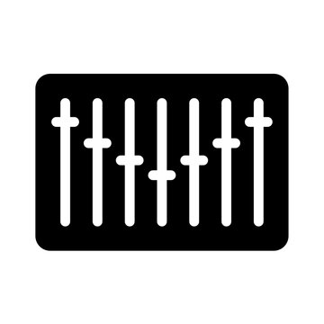 black audio mixer with white sliders clip art preview