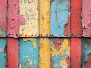 Weathered paint layers cracks worn surface decay vibrant colors texture history neglect past time change