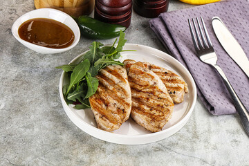 Grilled turkey breast fillet steak