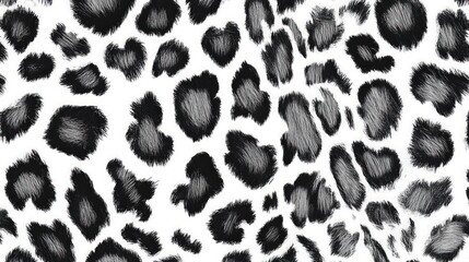 Seamless black and white leopard print pattern.