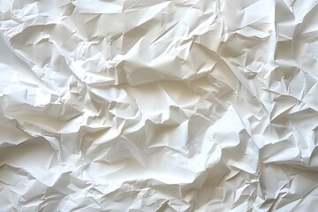 Obraz premium Crumpled White Paper Texture for Creative Backgrounds