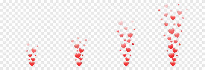 Vector flying hearts png. Reaction likes on social networks. Red hearts for Valentine's Day design.