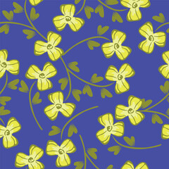 Elegant floral pattern in small yellow flower. Liberty style. Floral seamless background for fashion prints. Ditsy print. Seamless vector texture. Spring bouquet.