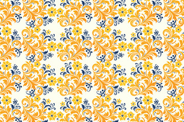 seamless floral design featuring intricate botanical motifs and ornamental elements for modern textiles, fashion fabric patterns, and creative design projects