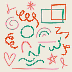 Hand drawing colorful abstract doodle 