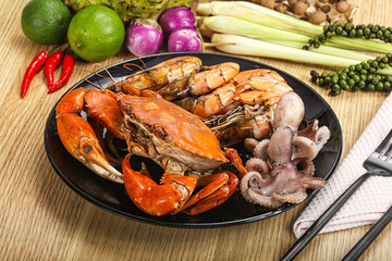 Luxury seafood mix - crab, prawn, octopus