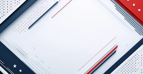 3D rendering of a USA flag background with copy space in a white, red, and blue color theme, with blank spaces for text Generative AI