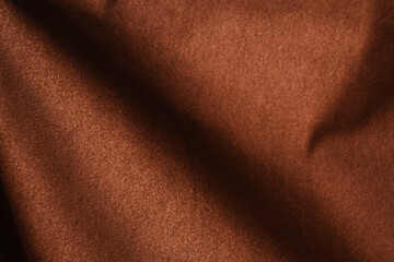 Brown silk curtains in the house near the window