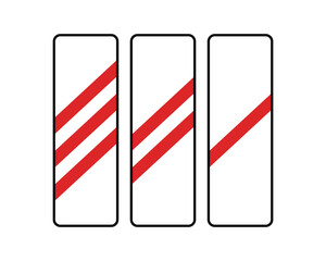 Approaching Railway Level Crossing Outside Urban Areas Warning Sign on the Right Side of the Road, Featuring Red Triangle and Black Train Icon, Indicating Potential Railway Hazards, Vectorial file