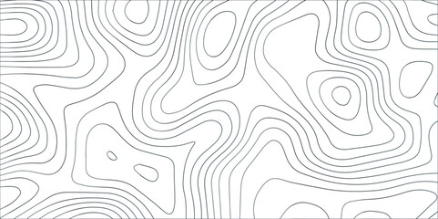 Fototapeta premium Topographic map background. Geographic mountain relief. Topo contour map on white background. geographic line map. Vector illustration. Seamless ornament design.