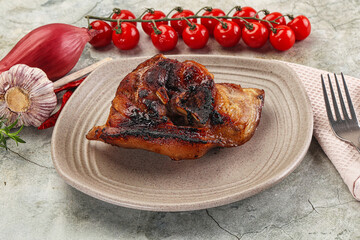 Roasted pork knuckle with bone