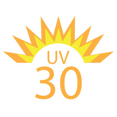 UV protection vector icon on white background