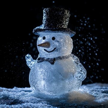 snowman in the night