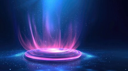 A vibrant, glowing portal with swirling colors and sparkles, suggesting energy and mystique.