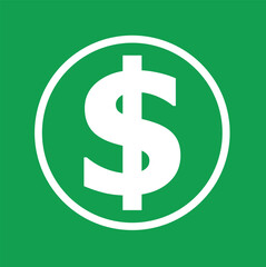 Dollar money coin icon. Flat illustration of dollar money currency vector icon for web design. Money icon. Dollar symbol.