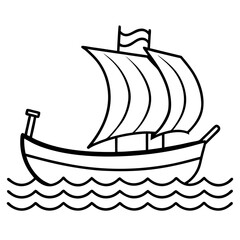 ship on a white background