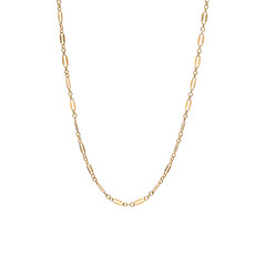 Gold Dainty permanent jewelry chain Necklace isolated with white background