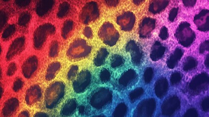 Obraz premium Rainbow ombre leopard print texture.
