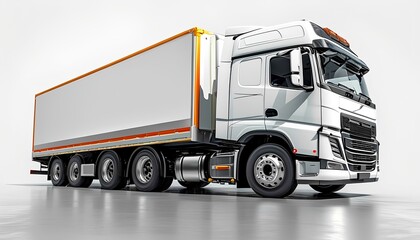 White delivery truck isolated on a clean white background, perfect for logistics and transportation themes