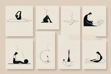 A minimalist art symbolizing social connections, peace, and love, weaving together delicate in a simple way