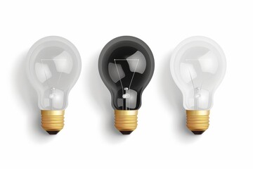 Graffiti light bulbs, lamp icon silhouettes set, lightbulbs isolated, 3d realistic bulbs, creativity idea