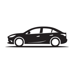 Fototapeta premium Black car silhouette vector graphic