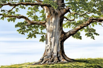 Obraz premium american sycamorea large tree with a distinctive mottled bark th