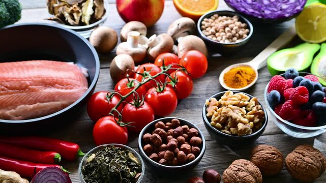 Foods representing anti-inflammatory diet.