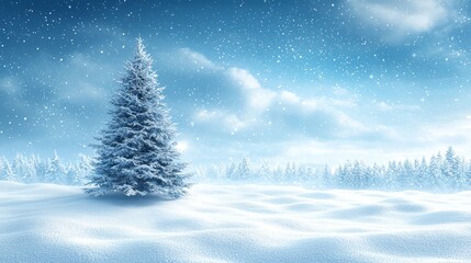 A lone tree in the middle of a snow covered field