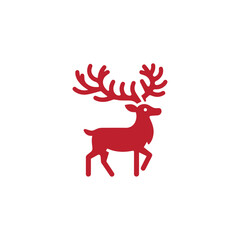 Red reindeer with horn for christmas