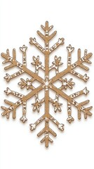 A decorative golden snowflake symbolizing winter beauty and festive spirit, perfect for holiday celebrations and seasonal designs.