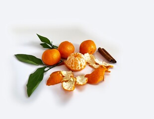 tangerine on a white background