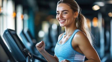 Fototapeta premium The Happy Woman Exercising