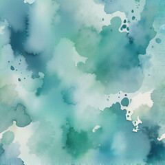Abstract watercolor background, cool shades of blue and green, light and soothing, with copy space