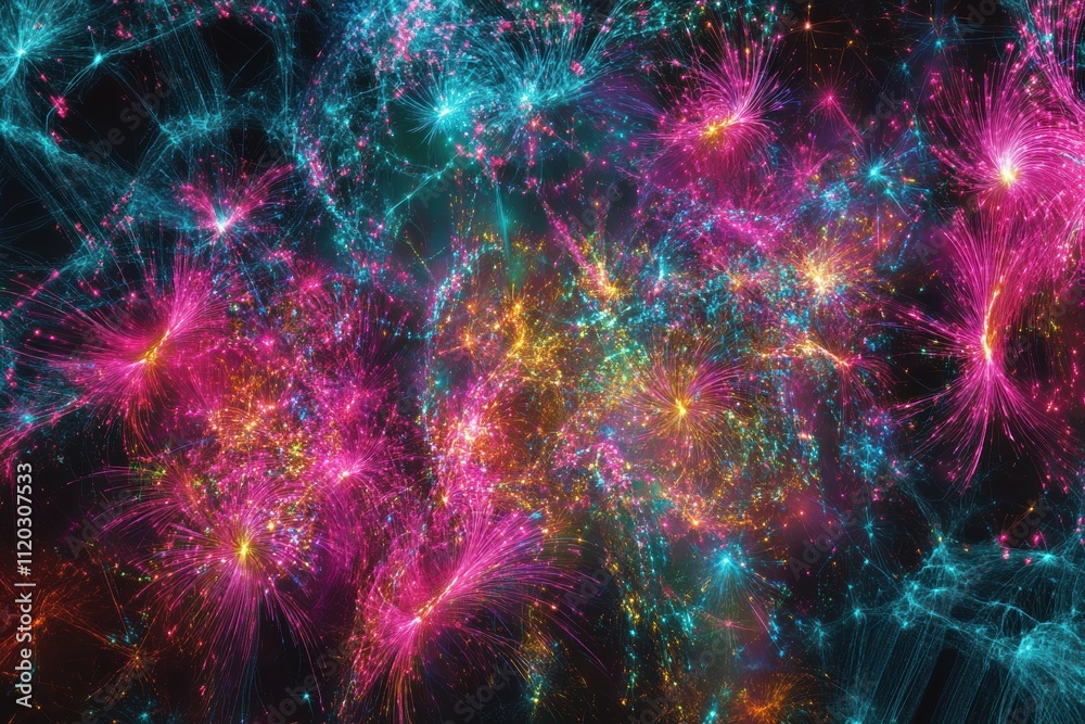 Wall mural a colorful fireworks display in the sky. generative ai