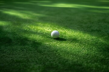 A Solitary Golf Ball on Lush Green Turf