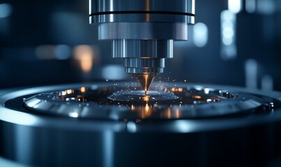 Metal machine sparks precise fabrication process.
